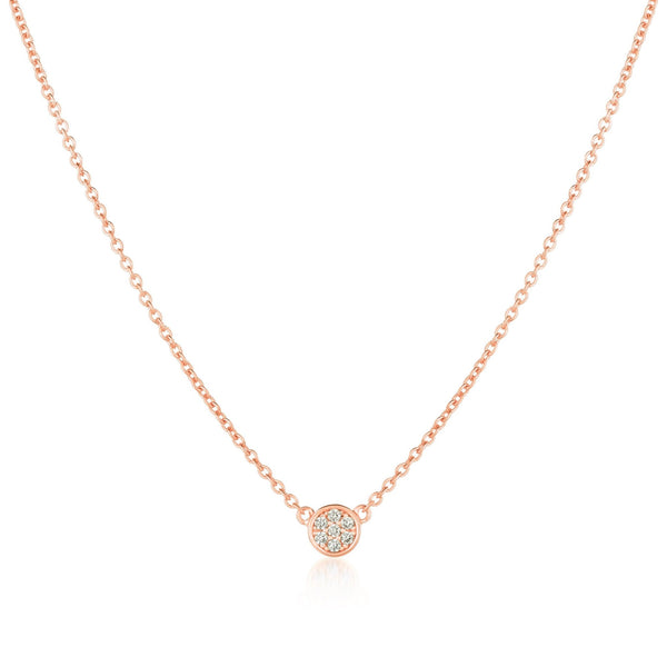 Single Sugar Drop Necklace Finished in 18kt Rose Gold Sale - CRISLU