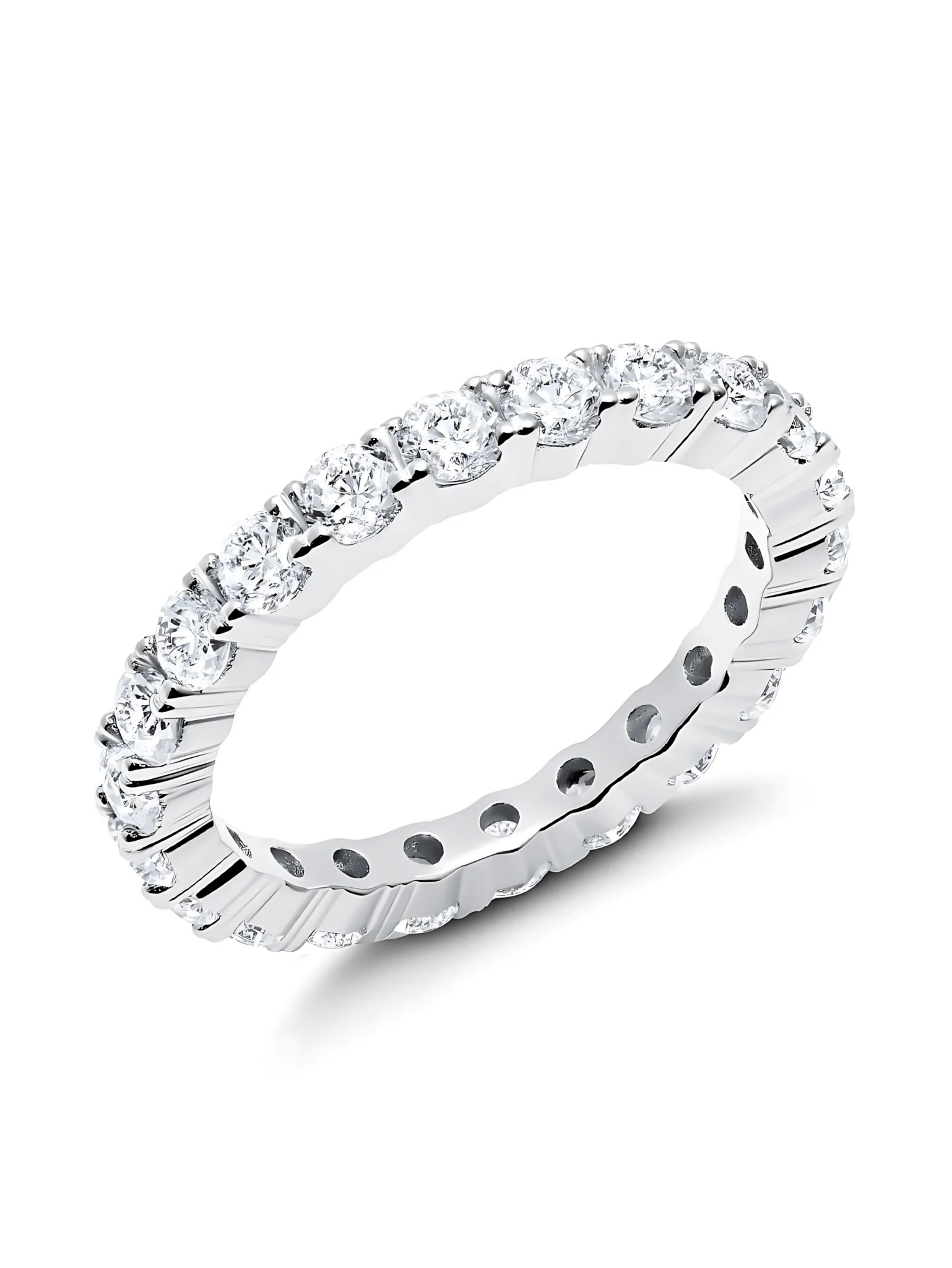 Small Brilliant Cut Eternity Band in Platinum - CRISLU