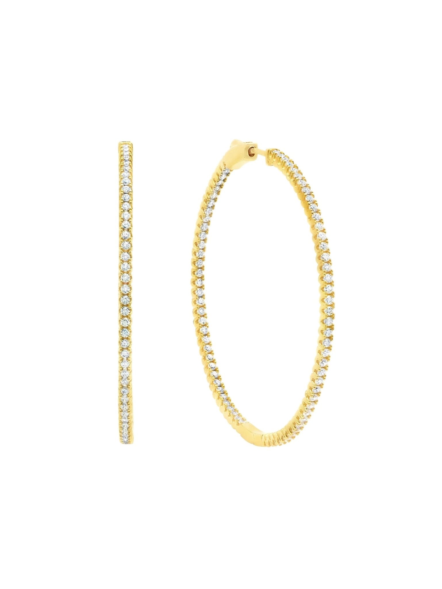 Small Pave Hoop Earrings in Gold - CRISLU