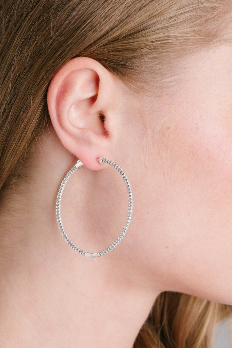 Small Pave Hoop Earrings in Gold - CRISLU