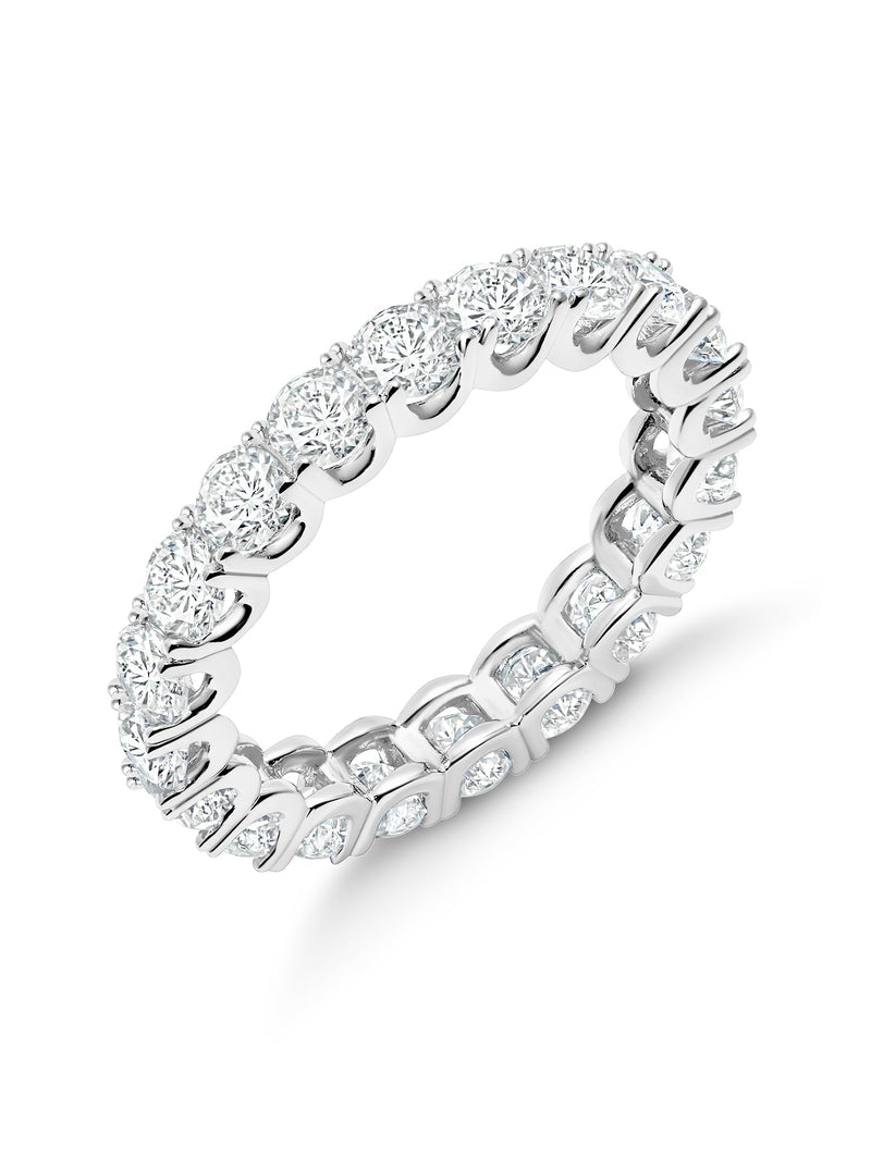 Small Round Cut Eternity Band Finished in Pure Platinum - CRISLU