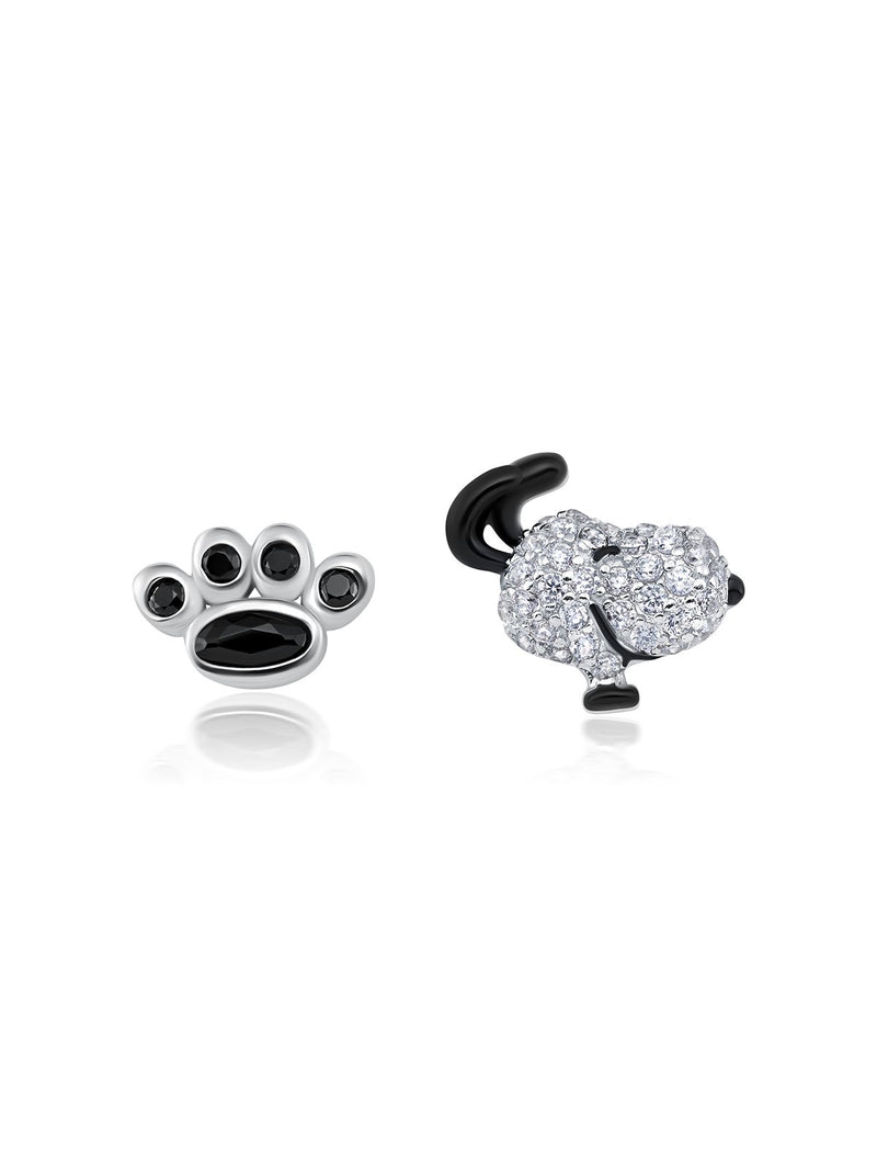 Snoopy/Paw Earrings - Silver - CRISLU