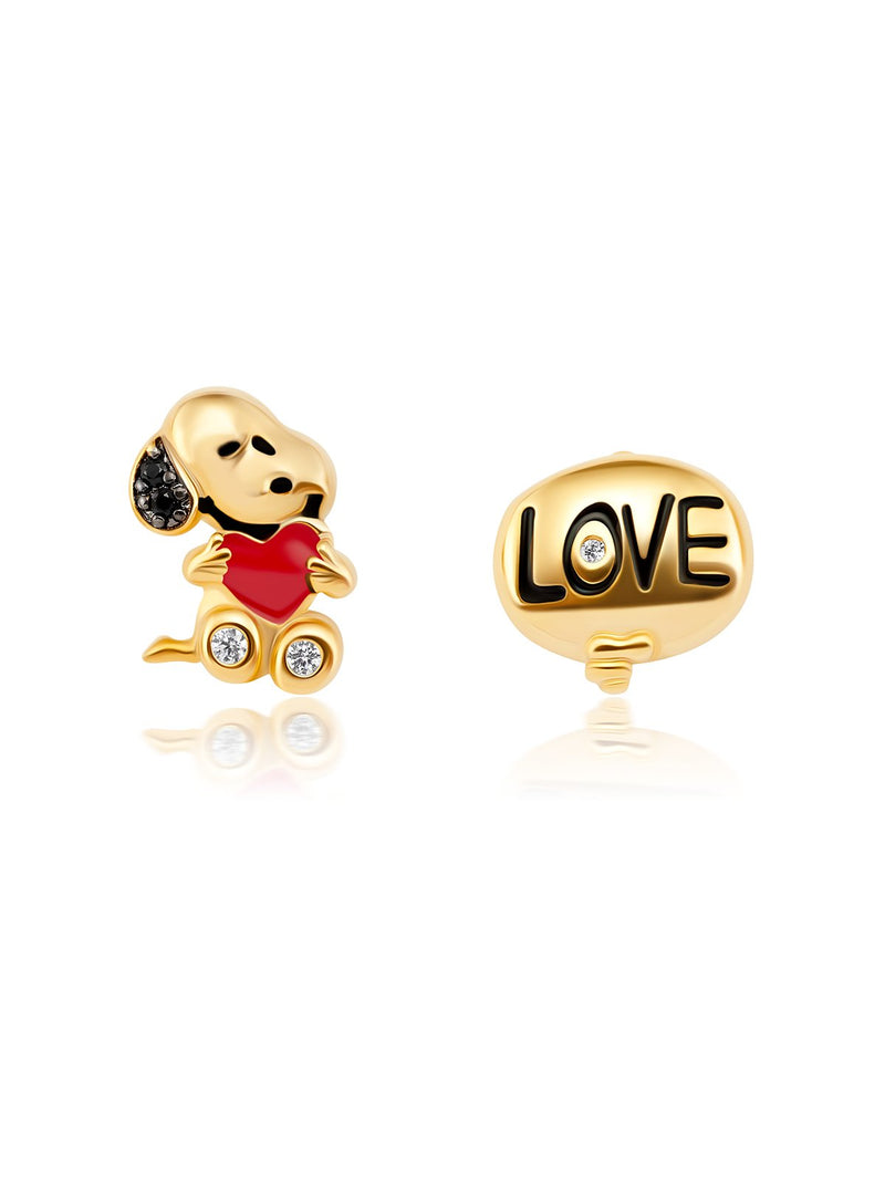 Snoopy's Love Earrings - Gold - CRISLU