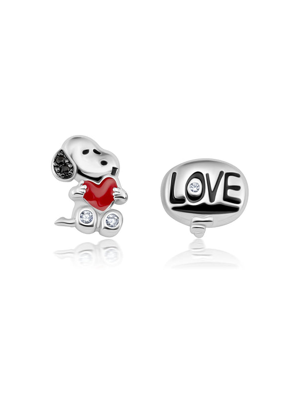 Snoopy's Love Earrings - Silver - CRISLU