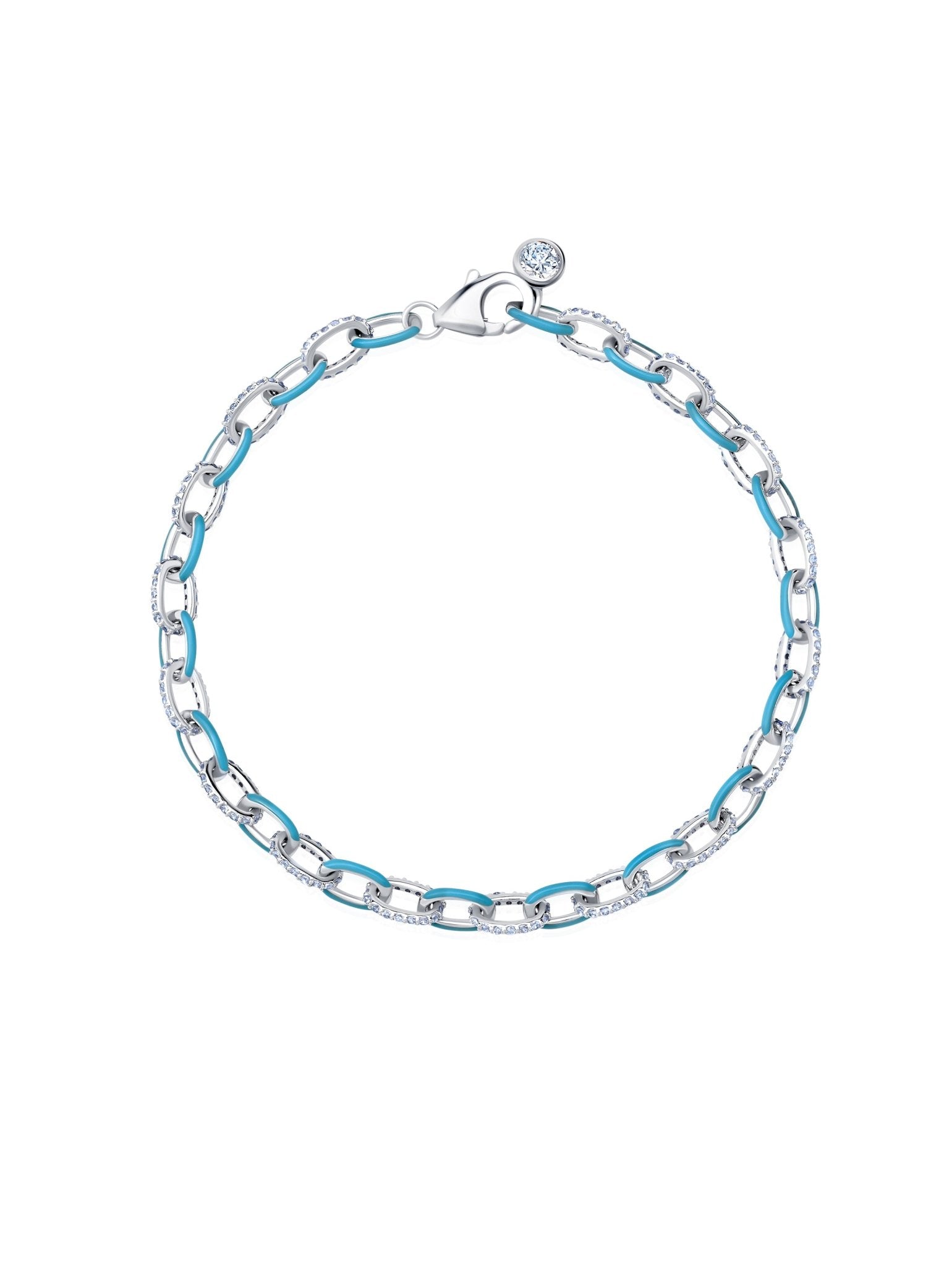 Teal Glaze Chain Link Bracelet - CRISLU