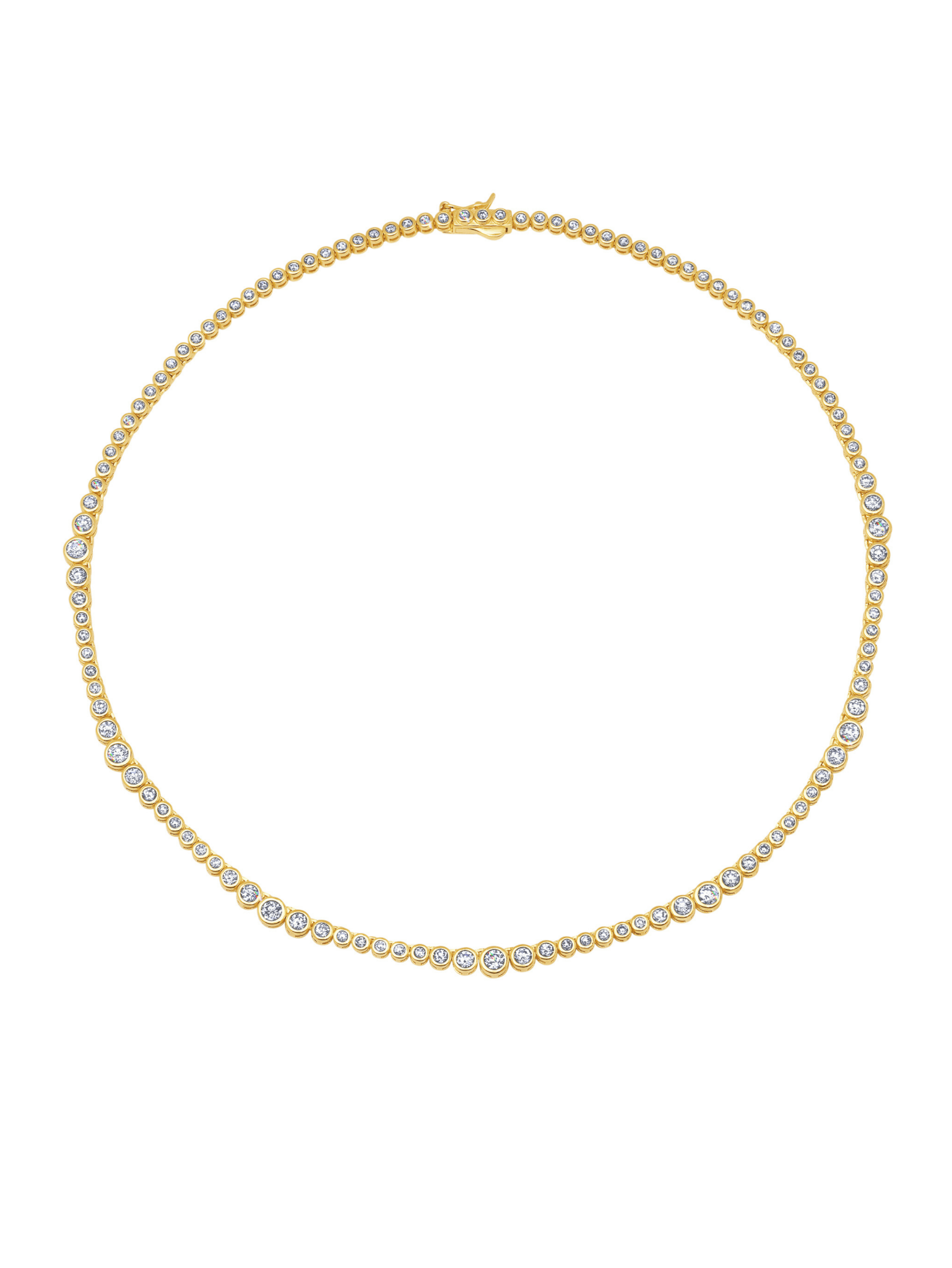 Treasure Bezel Tennis Necklace in Gold - CRISLU