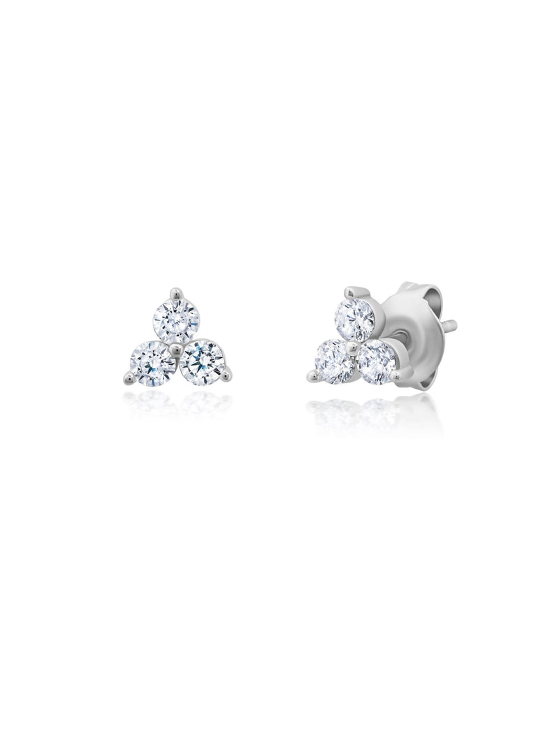 Trilogy Earrings in Platinum - CRISLU