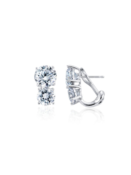 Cathy Waterman Platinum and Diamond Hexagonal Bezel Stud Earrings