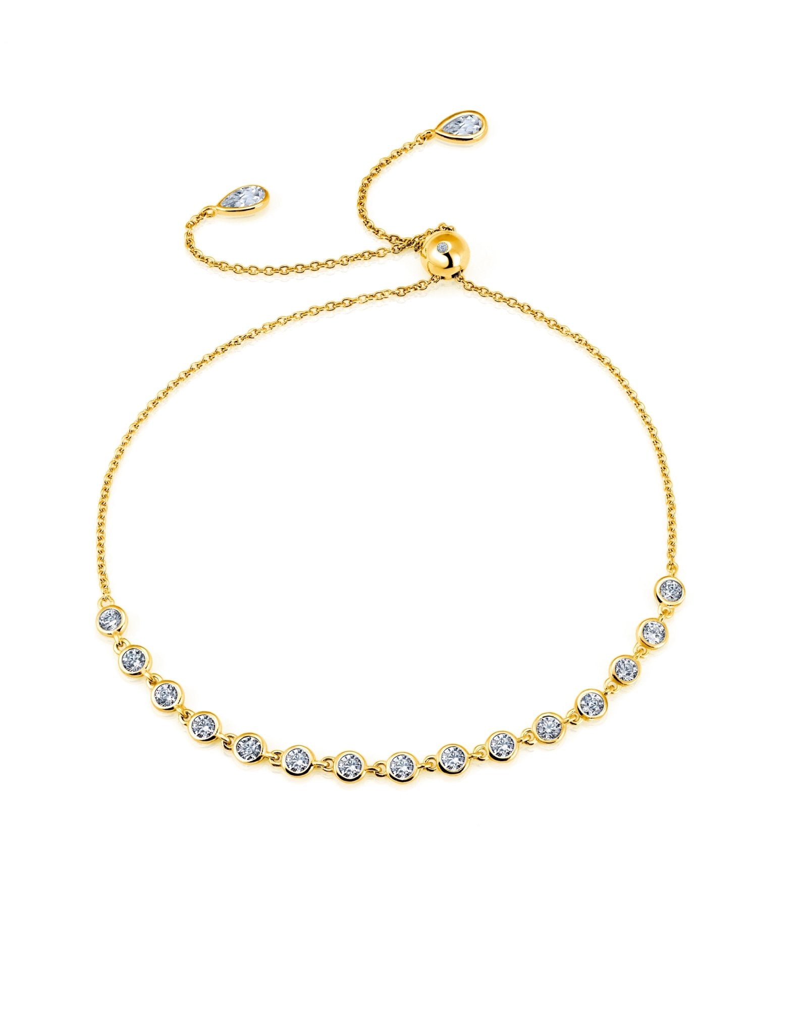 Adjustable Bezel Bracelet Finished in 18kt Yellow Gold - CRISLU