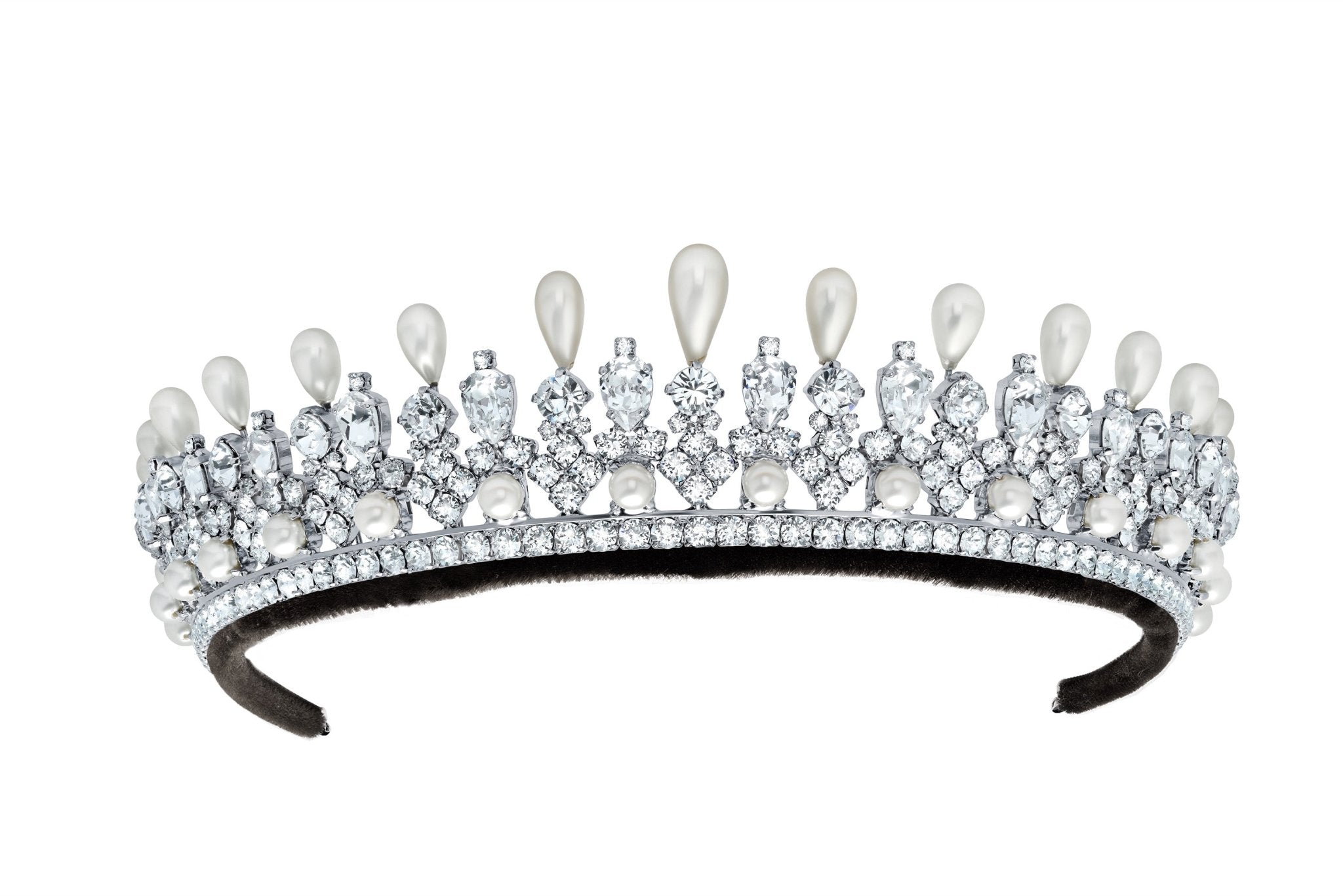 Andrew Prince by Crislu Pearl and Crystal Pear Tiara - CRISLU