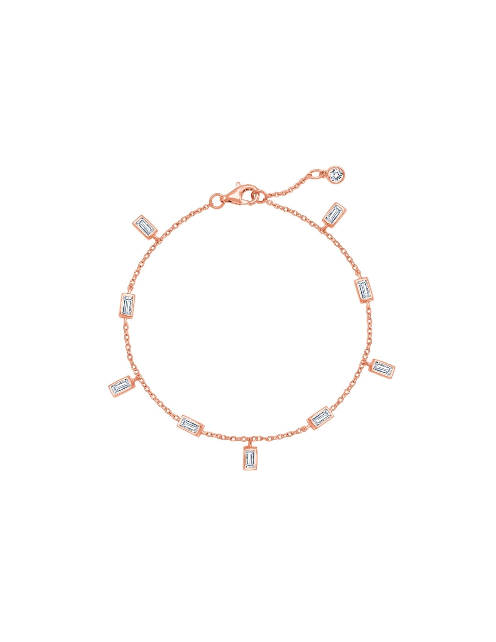 Baguette Anklet Finished in 18kt Rose Gold - CRISLU