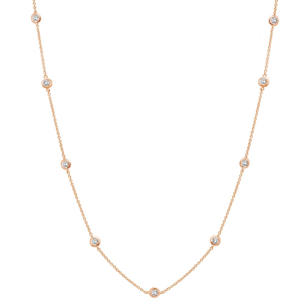 Bezel 16" Necklace Finished in 18kt Rose Gold - 4mm - CRISLU