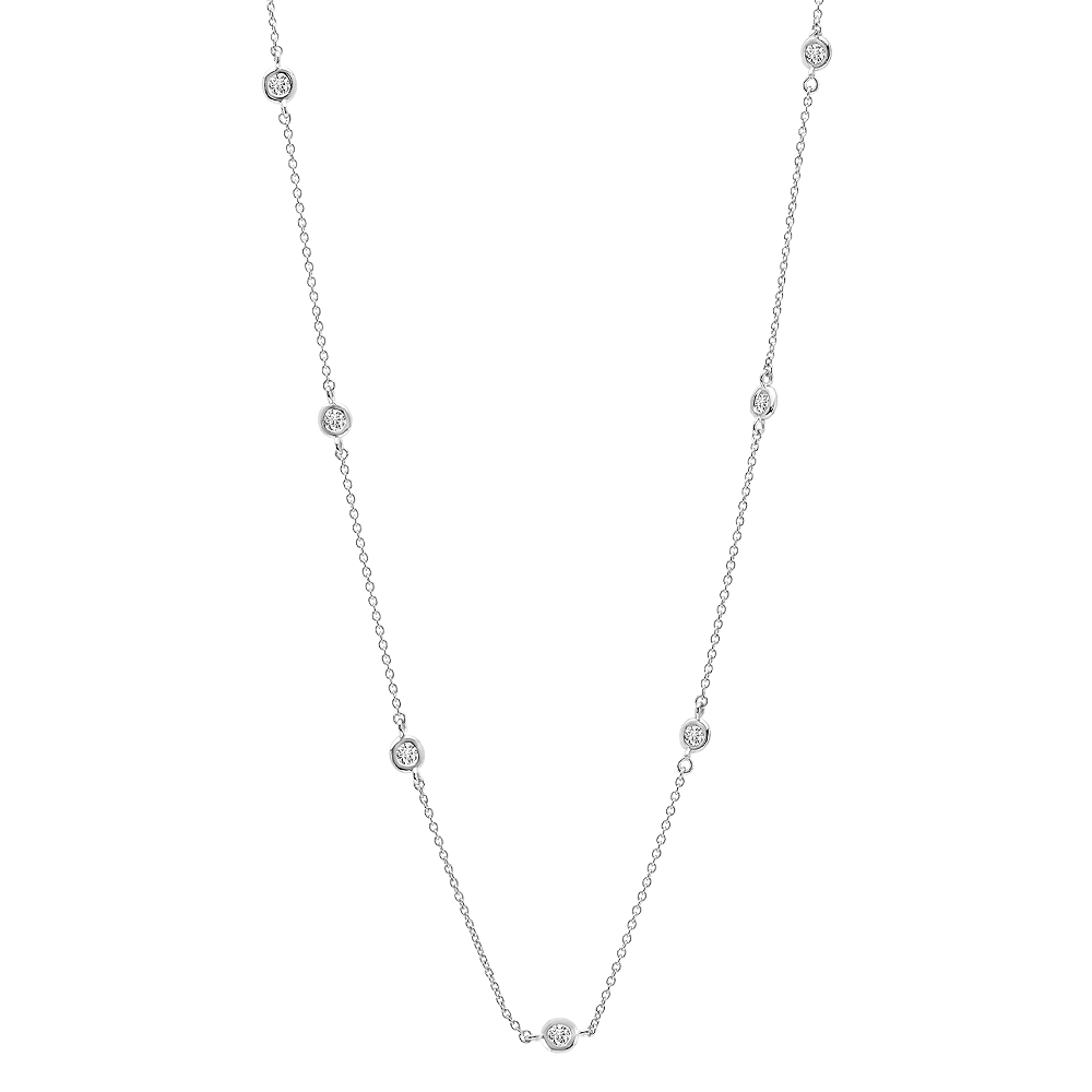 Bezel 16" Necklace Finished in Pure Platinum -2mm - CRISLU