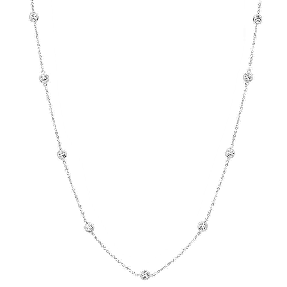 Bezel 16" Necklace Finished in Pure Platinum -4mm - CRISLU