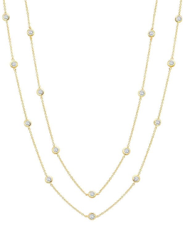 Bezel 20" or 24" Necklace Finished in 18kt Yellow Gold -4mm - CRISLU