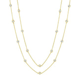 Bezel 36" Necklace Finished in 18kt Yellow Gold- 4mm - CRISLU