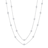 Bezel 36" Necklace Finished in Pure Platinum- 4mm - CRISLU