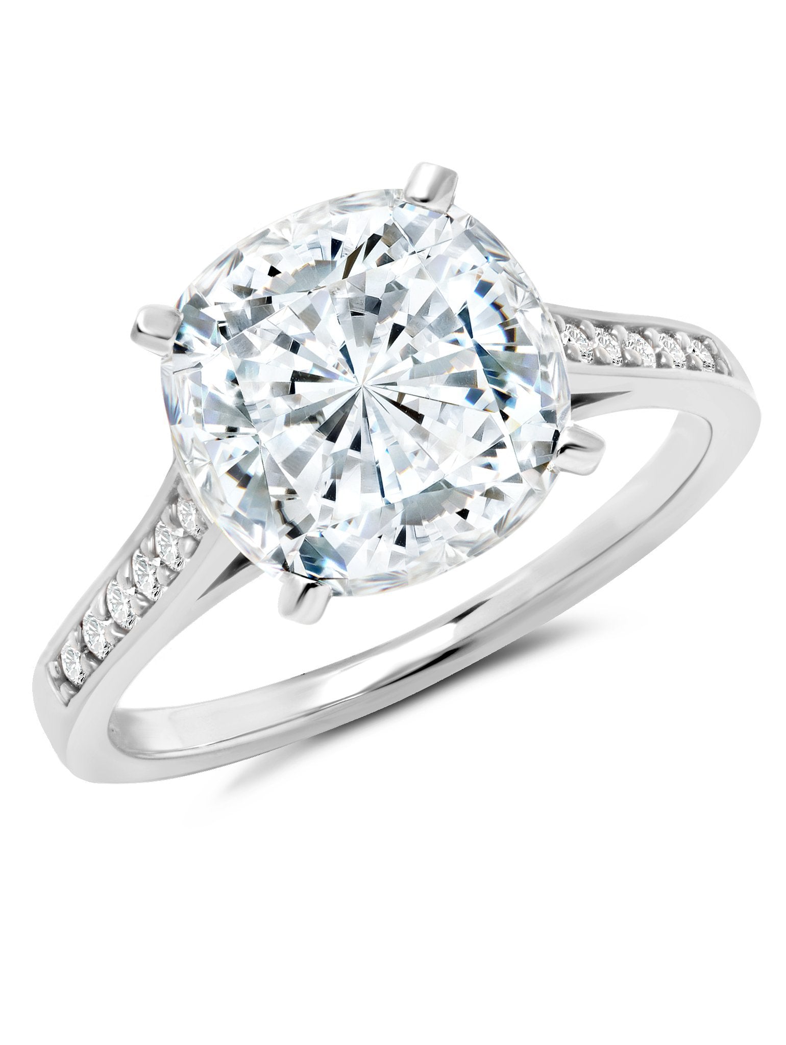 Bliss Cushion Cut Ring Finished in Pure Platinum - CRISLU