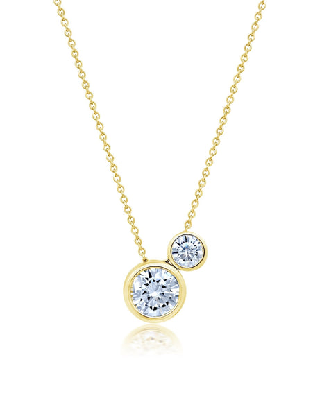 1.50 Karat 2 Round diamond Open Cuff Necklace In 14K White Gold |  Fascinating Diamonds