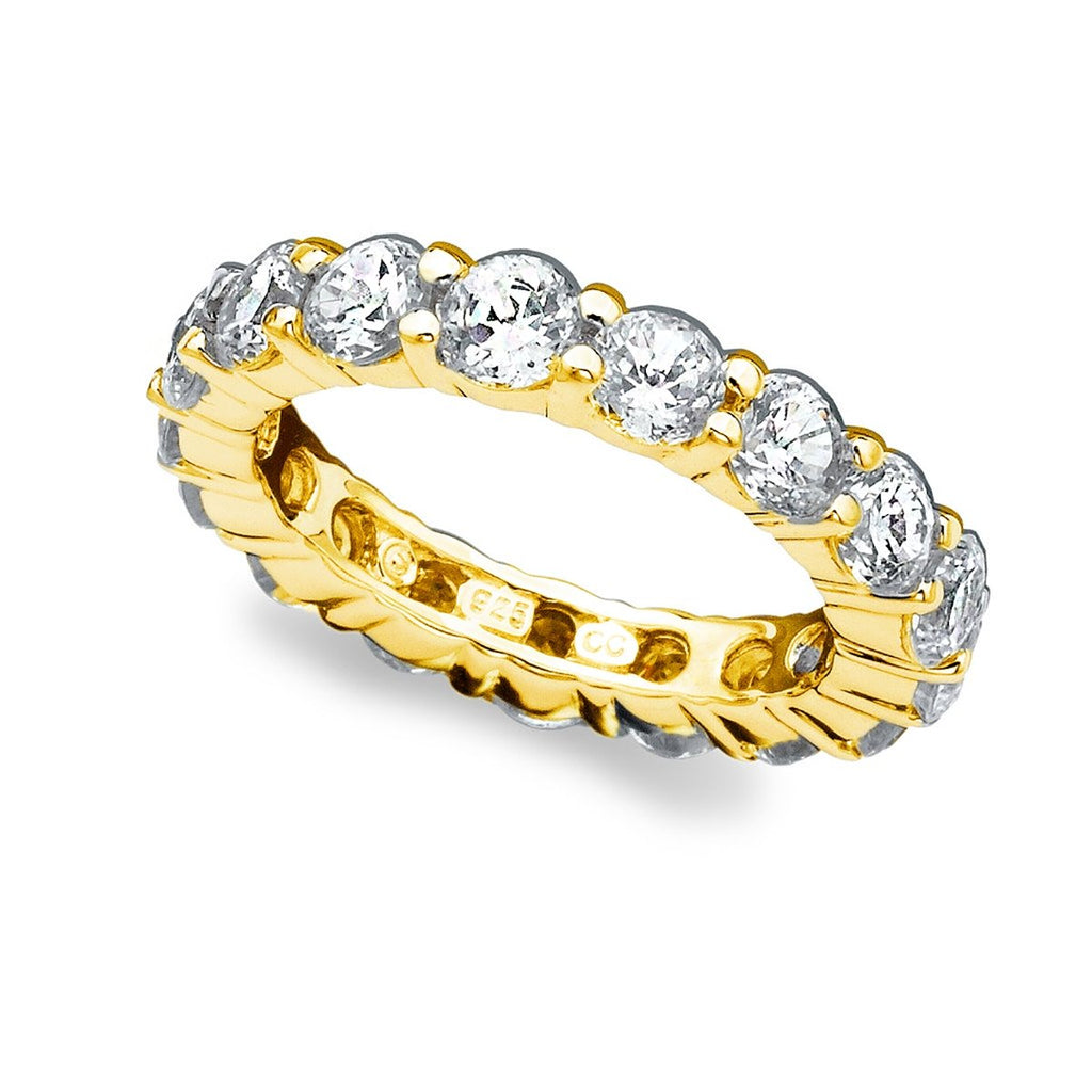 Brilliant Round Cut Eternity Band - 3.75 mm - Finished in 18kt Yellow Gold