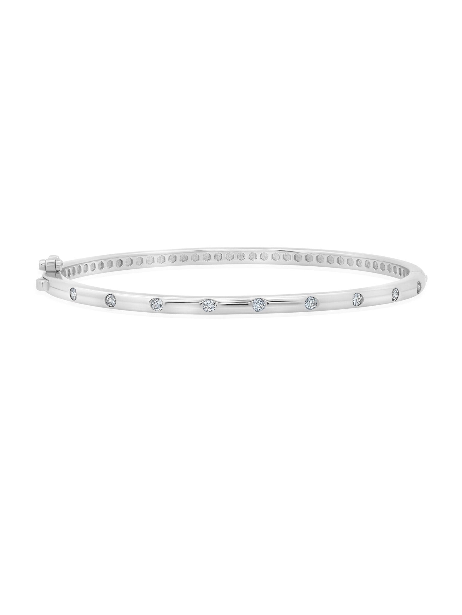 Brilliant Round Flush Set Eternity Bangle Bracelet - CRISLU