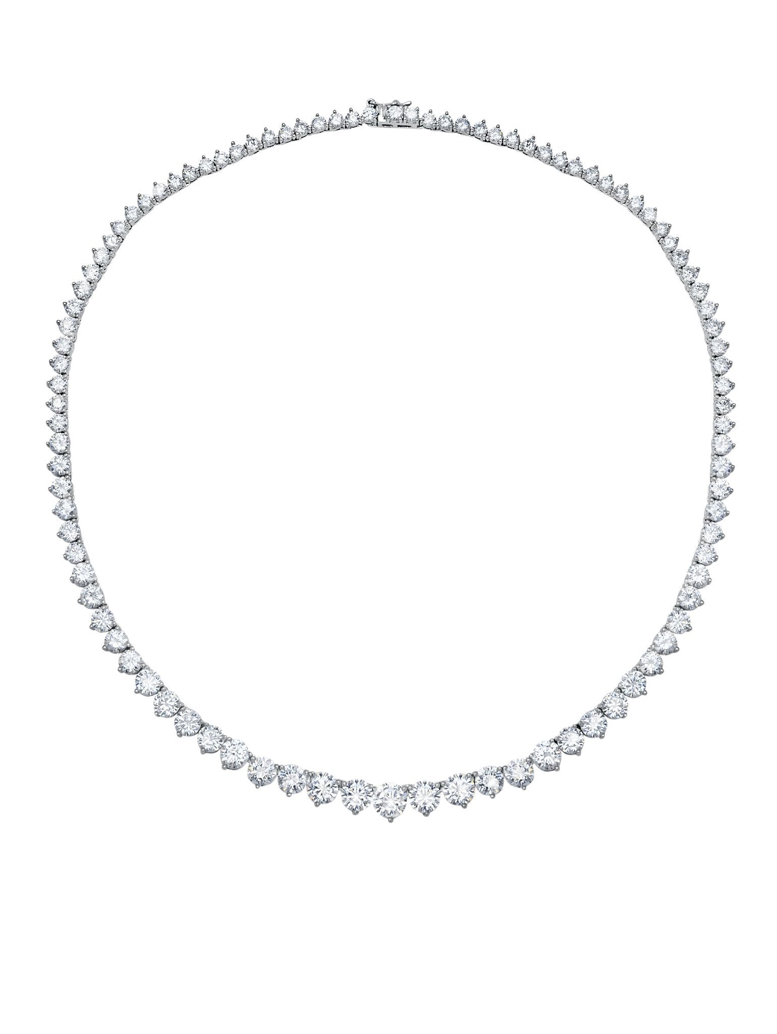 Classic Graduated Tennis Necklace Finished in Pure Platinum - CRISLU