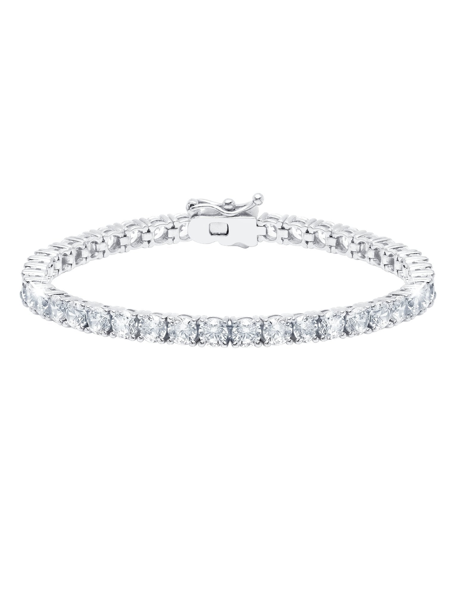 Classic Large Brilliant Tennis Bracelet Finished in Pure Platinum - CRISLU