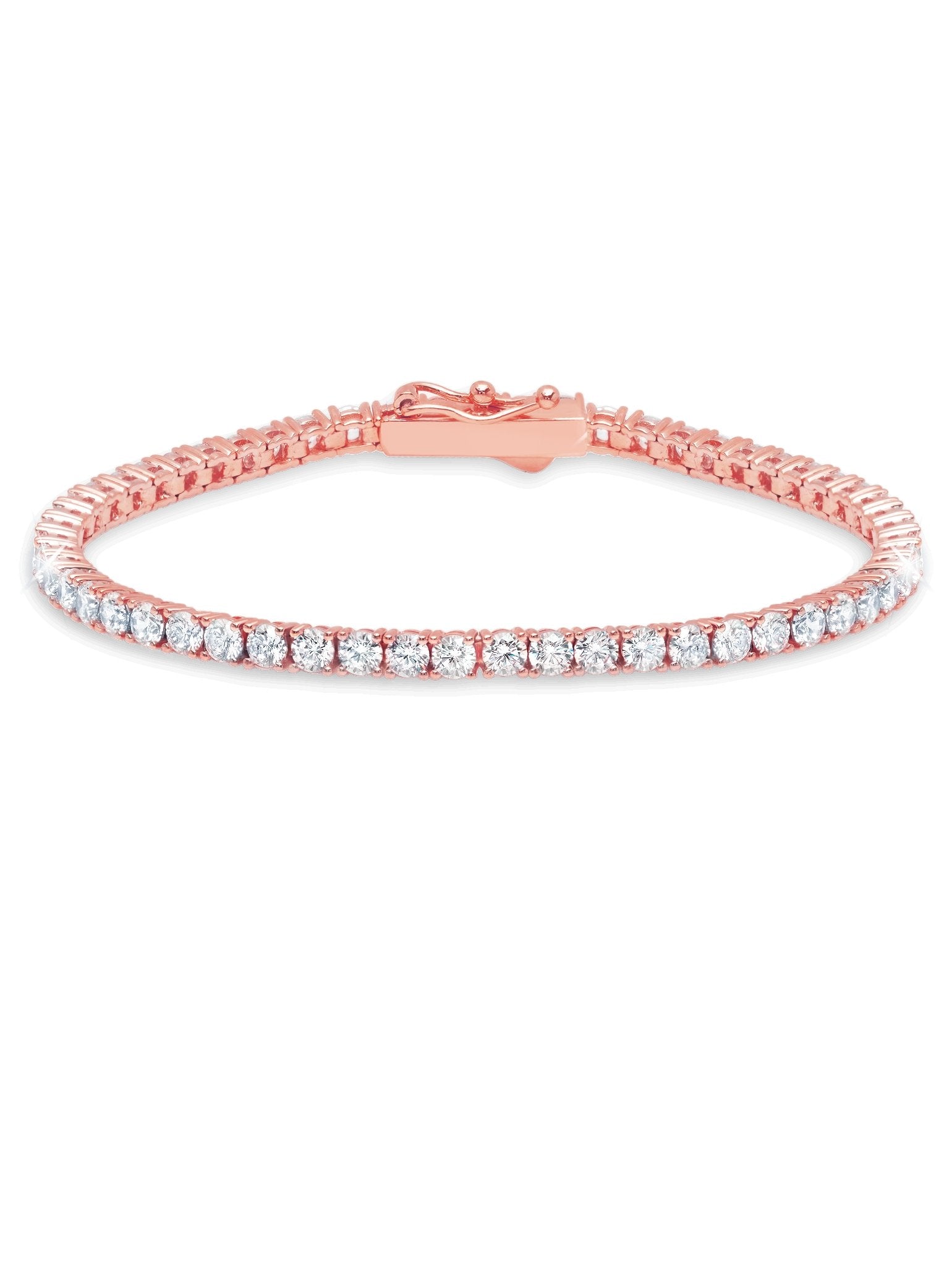 Classic Medium Brilliant Tennis Bracelet Finished in 18kt Rose Gold - CRISLU