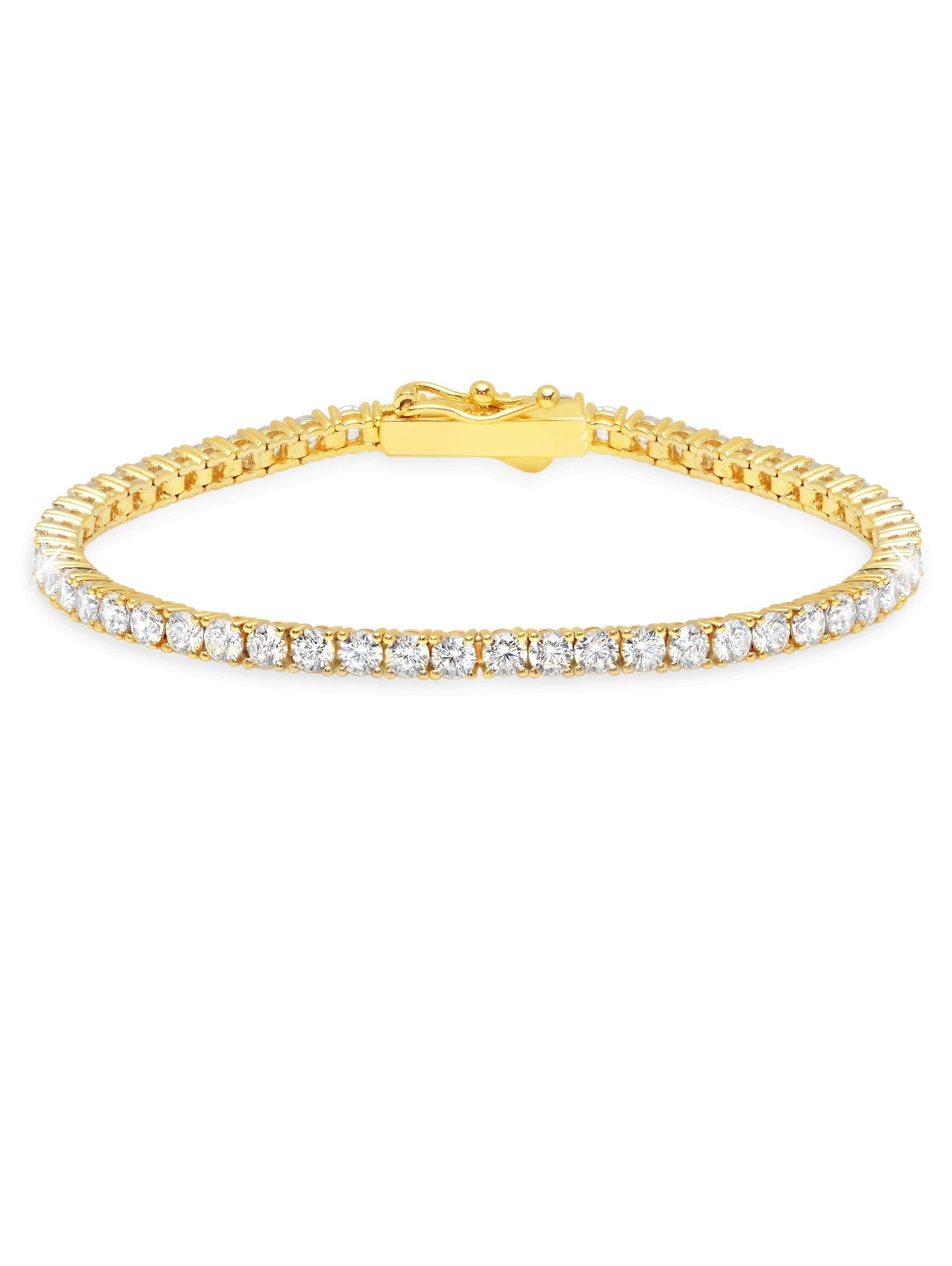 Classic Medium Brilliant Tennis Bracelet Finished in 18kt Yellow Gold - CRISLU