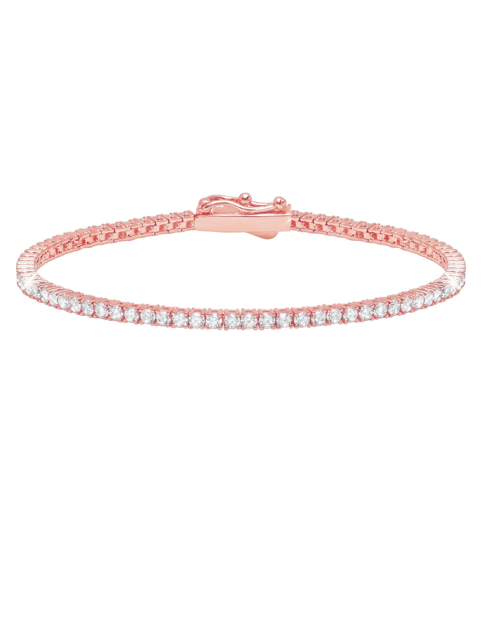 Classic Small Brilliant Tennis Bracelet Finished in 18kt Rose Gold - CRISLU