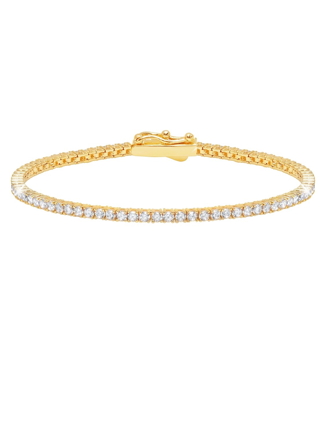 Classic Small Brilliant Tennis Bracelet Finished in 18kt Yellow Gold - CRISLU