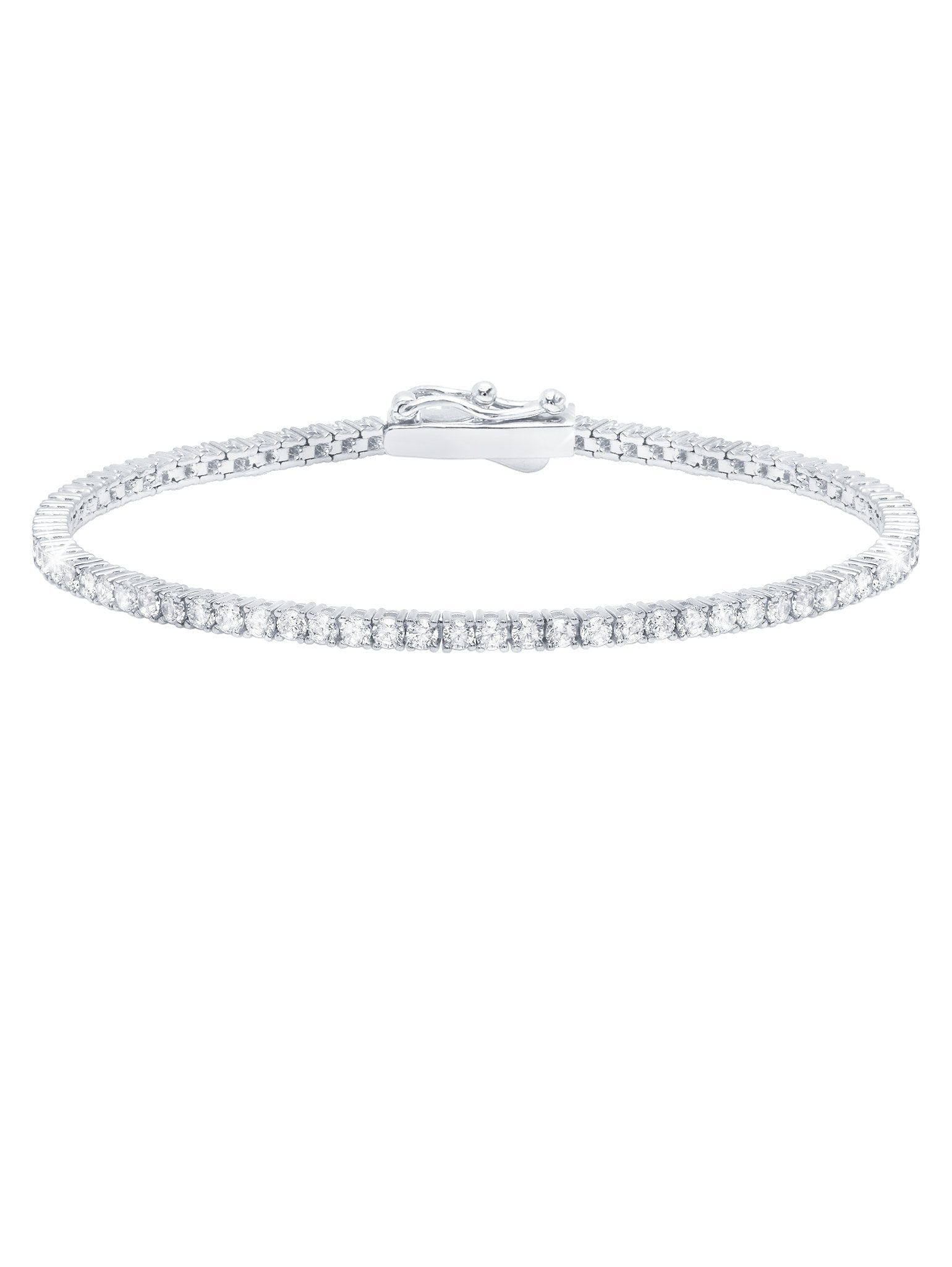 Classic Small Brilliant Tennis Bracelet Finished in Pure Platinum - CRISLU