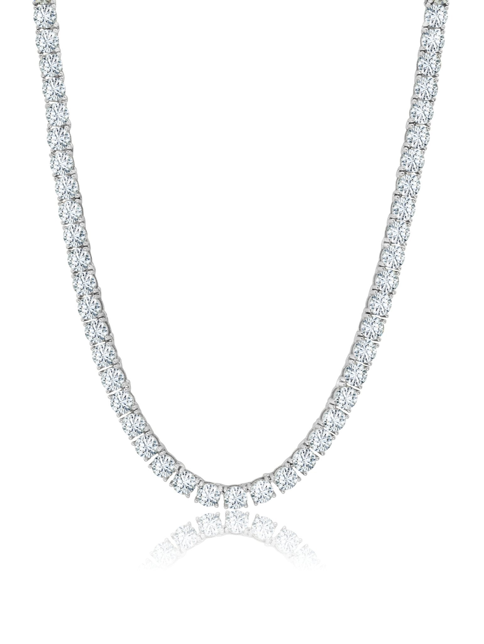 Classic Tennis Necklace Finished in Pure Platinum - 16" - CRISLU