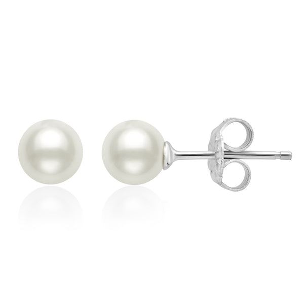 Platinum Cultured Pearl And Diamond Earrings – Tenenbaum Jewelers