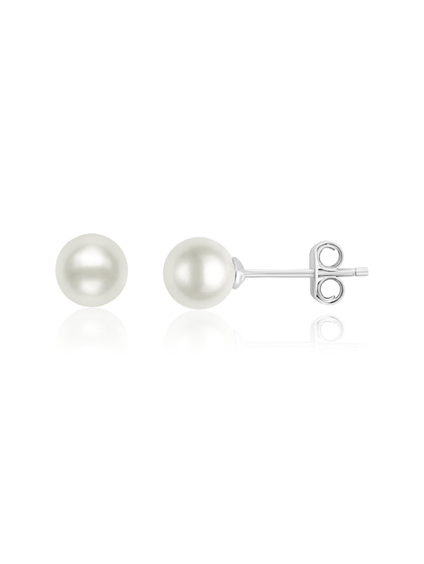 June Birthstone Stud Earrings Finished in Pure Platinum - CRISLU