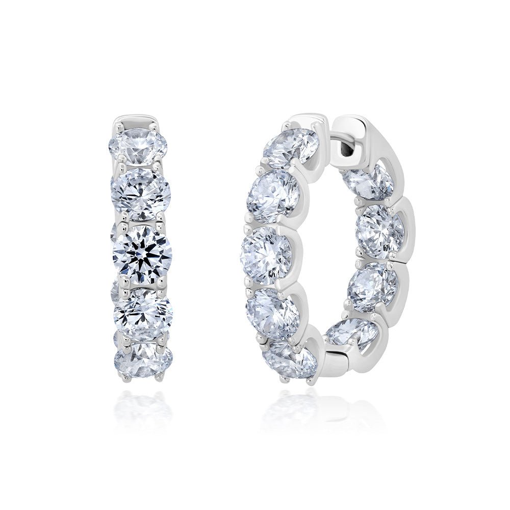 Medium Brilliant Round Hoop Earrings - CRISLU