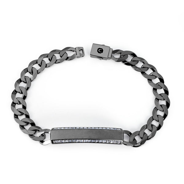 Matte Silver Chain Bracelet Matte Stainless Steel Curb Chain 