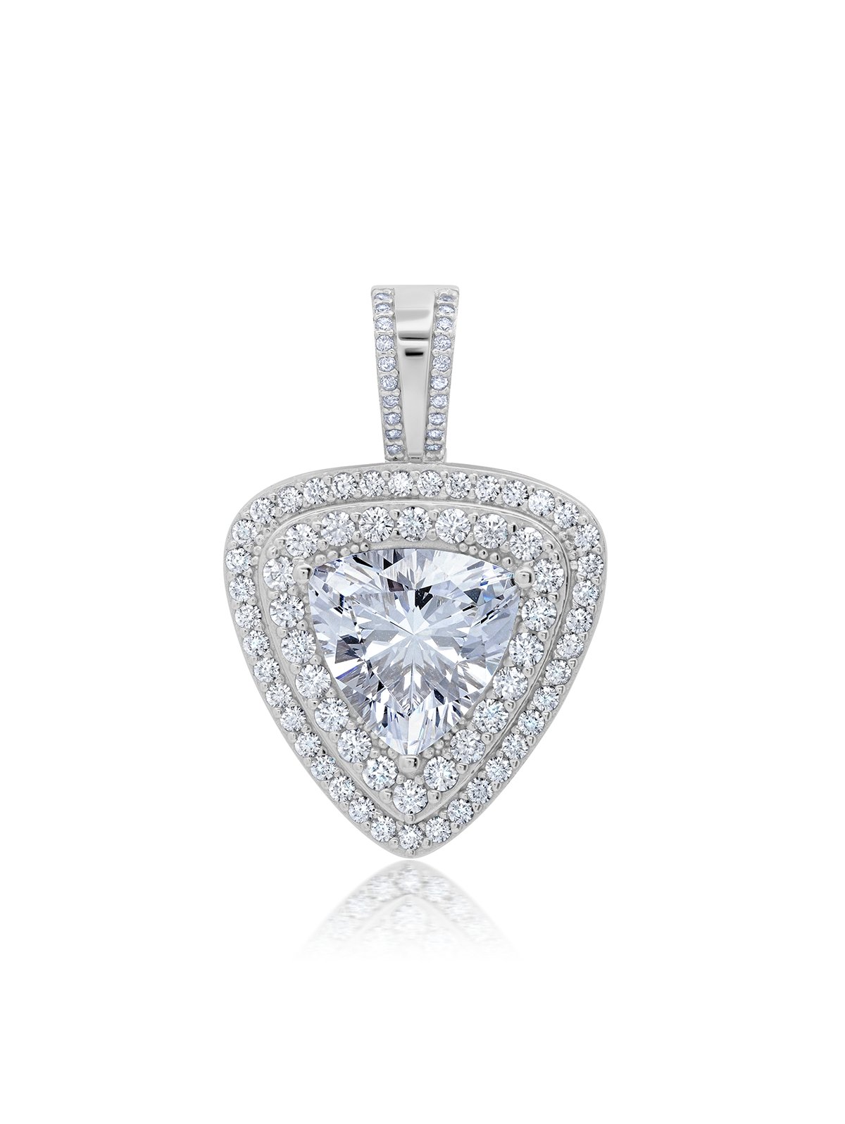 Mens Trillion Cut Pendant With Pave Border - CRISLU