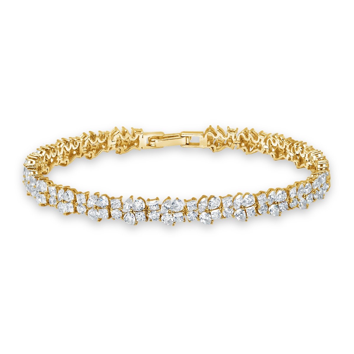 Multi Cluster Bracelet Finished in Yellow Gold - CRISLU