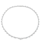 Multi Cluster Tennis Necklace Finished in Pure Platinum - CRISLU