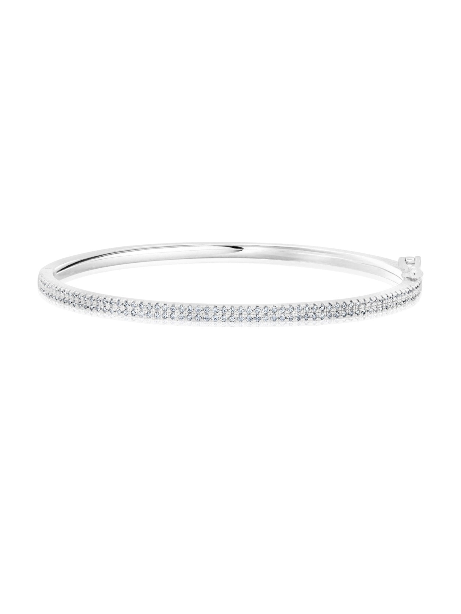 Pave Bar Half Eternity Bangle Bracelet - CRISLU