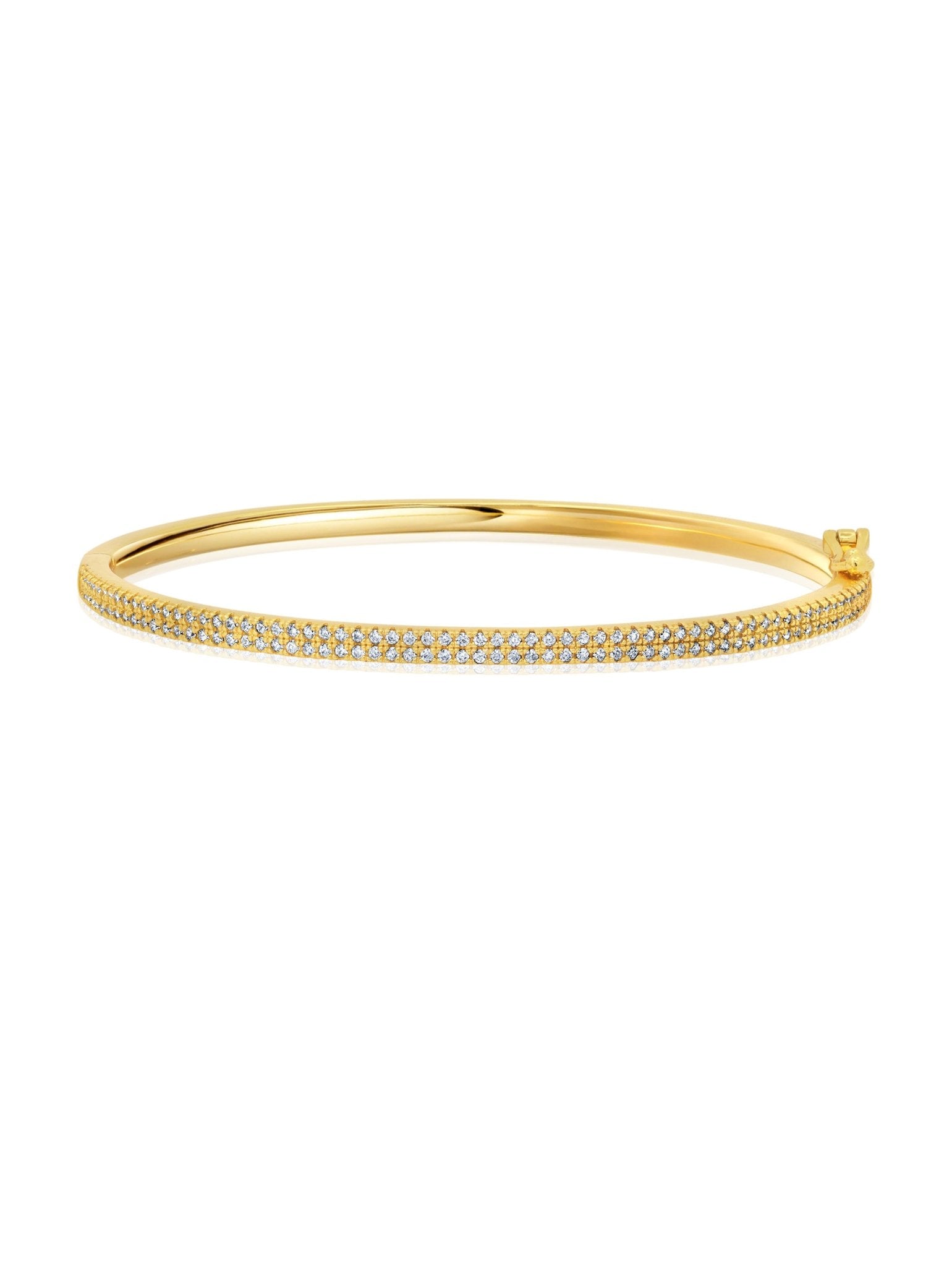 Pave Bar Half Eternity Bangle Bracelet - CRISLU