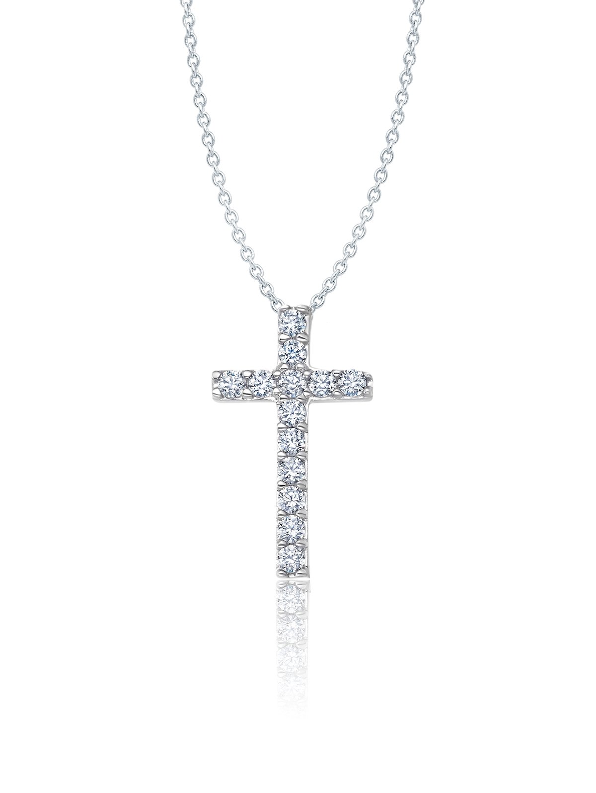 Pave Cross Necklace Finished in Pure Platinum - CRISLU