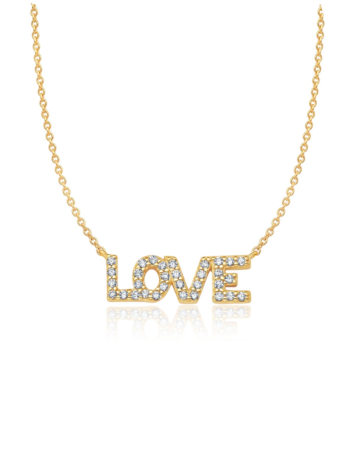 Pave Love Necklace Finished in 18kt Yellow Gold - CRISLU