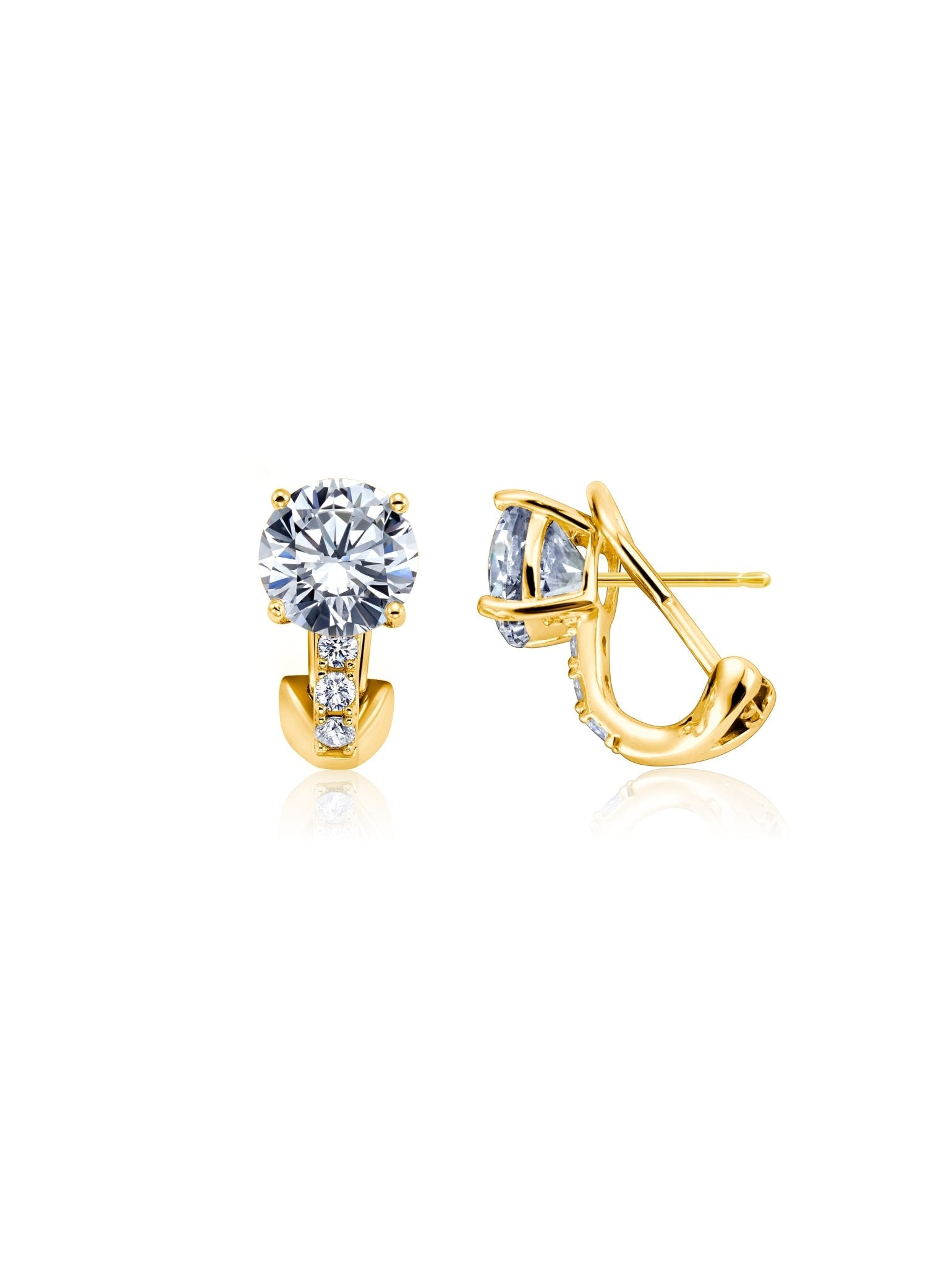 Post Stud Earrings Finished in 18kt Yellow Gold - CRISLU