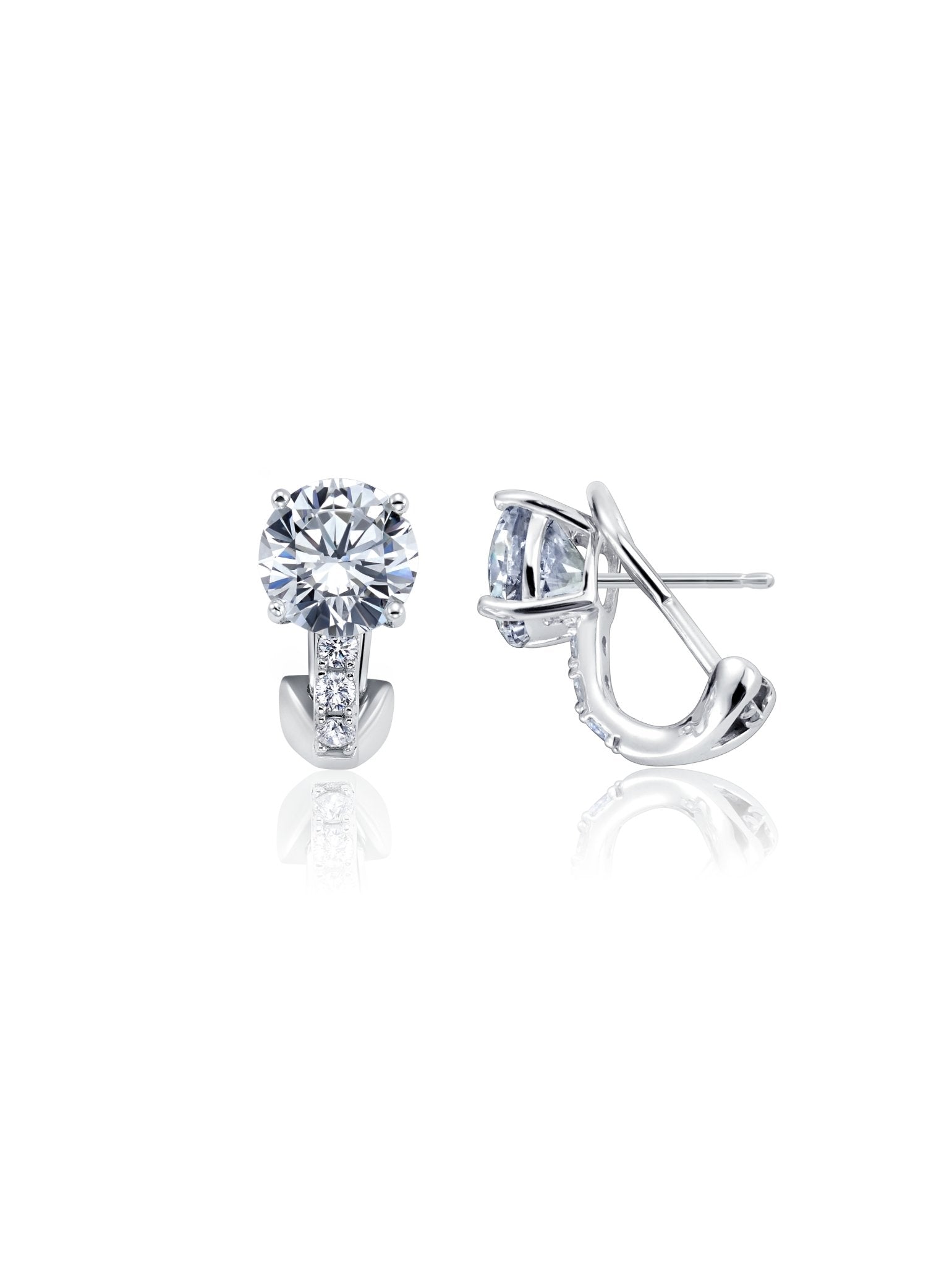 Post Stud Earrings Finished in Pure Platinum - CRISLU