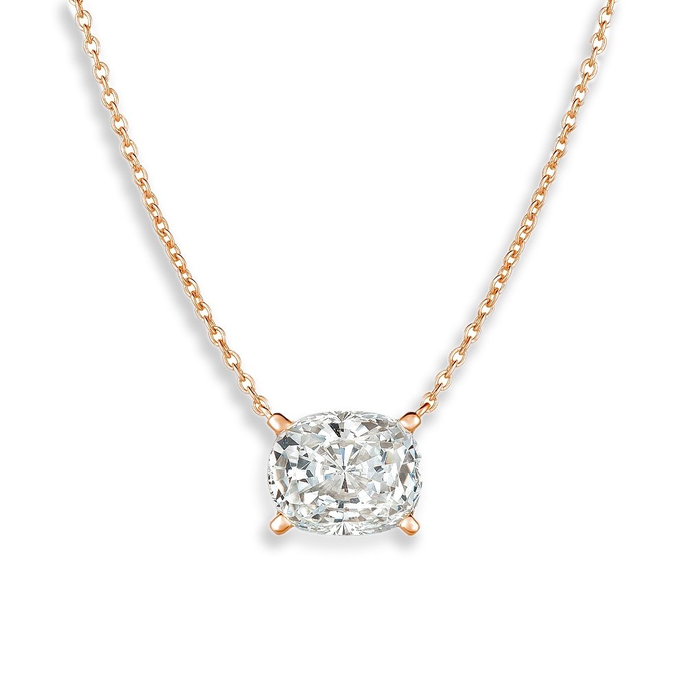 Radiant Cushion Cut Necklace Finished in 18kt Rose Gold - CRISLU