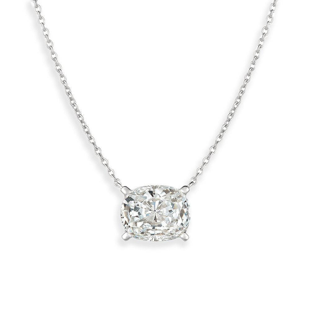 Radiant Cushion Cut Necklace Finished in Pure Platinum - CRISLU