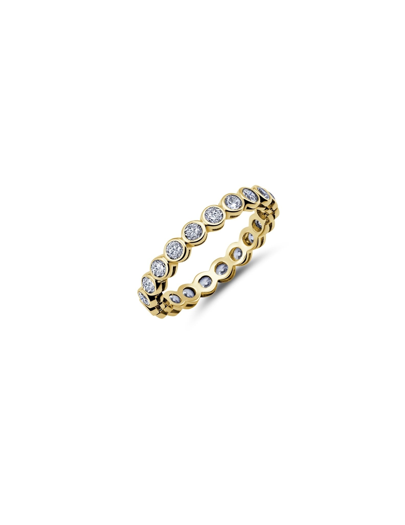 Sm CZ Bezel Eternity Band Finished in 18kt Yellow Gold - CRISLU