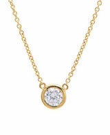 Solitaire Bezel Pendant Small Finished in 18kt Yellow Gold - CRISLU